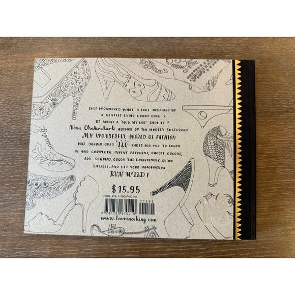My Wonderful World of Shoes by Nina Chakrabarti Designer Shoe Coloring Book - Picture 2 of 2